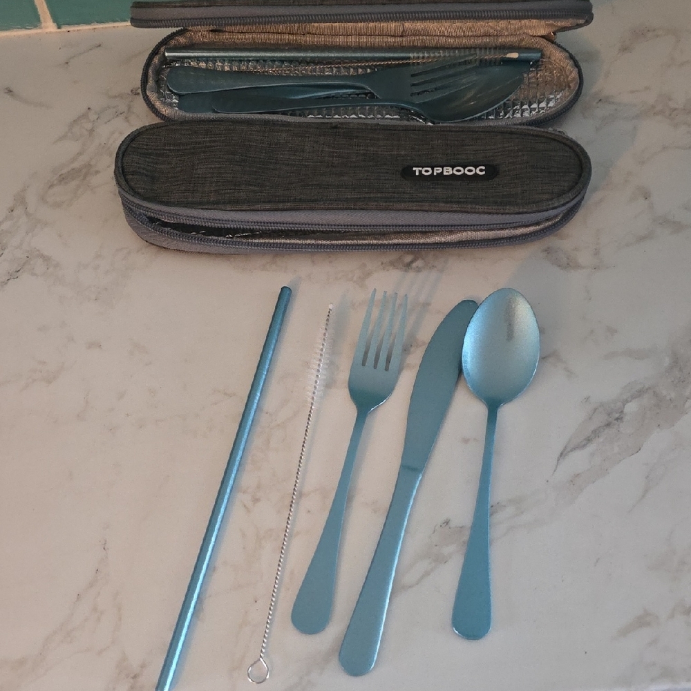 Blue Flatware Travel Set